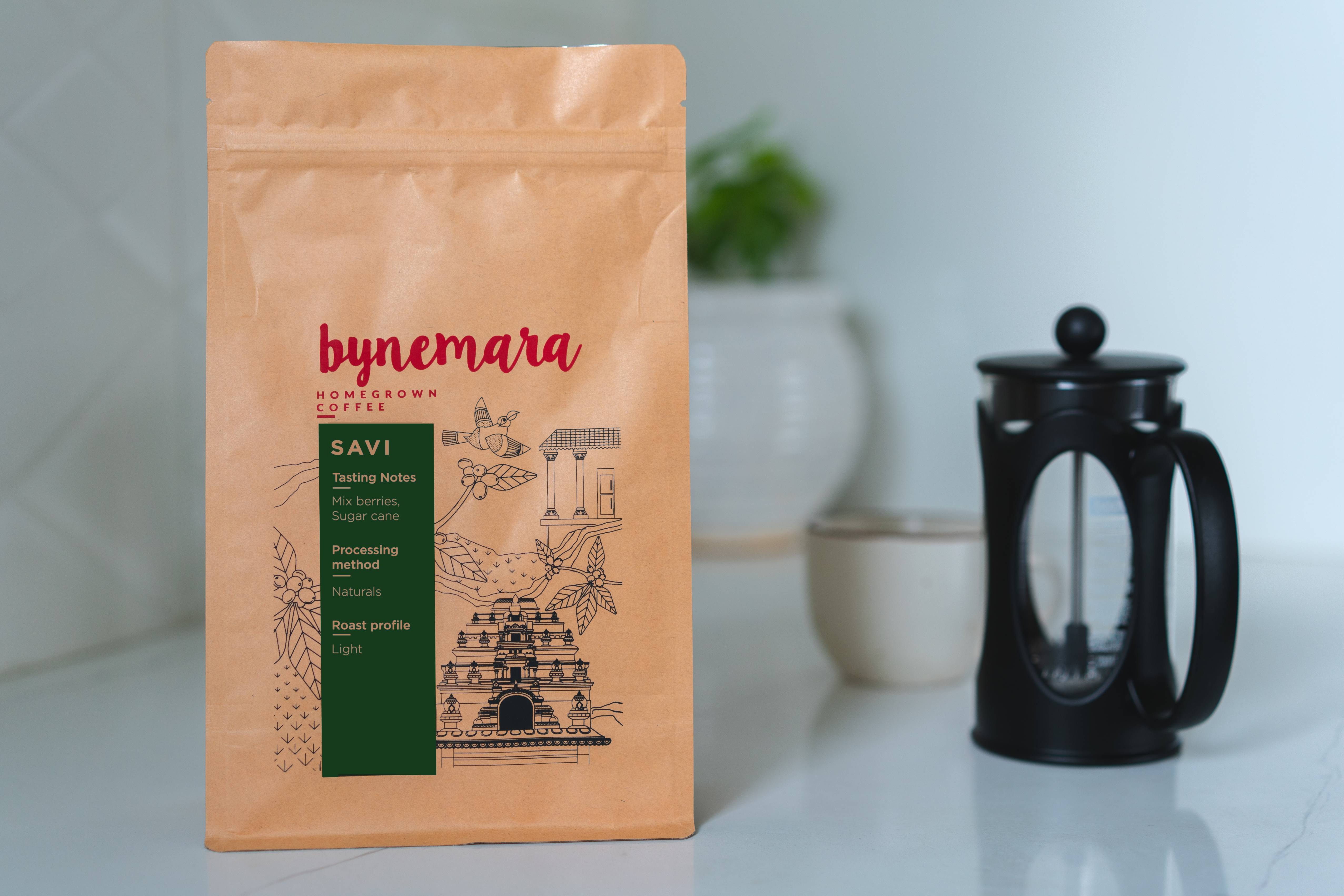 Savi speciality coffee, tasting notes of mix berry and cane sugar, light roast.